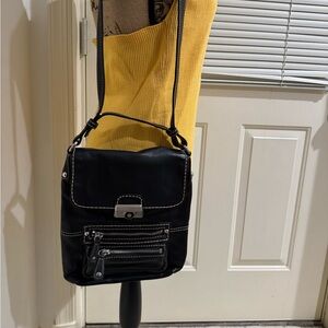 Leather black crossbody